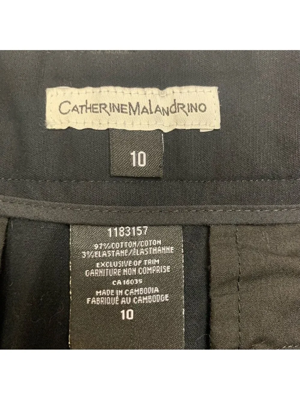 𝅺CATHERINE Malandrino Black cargo shorts belt loops pockets Sz 10